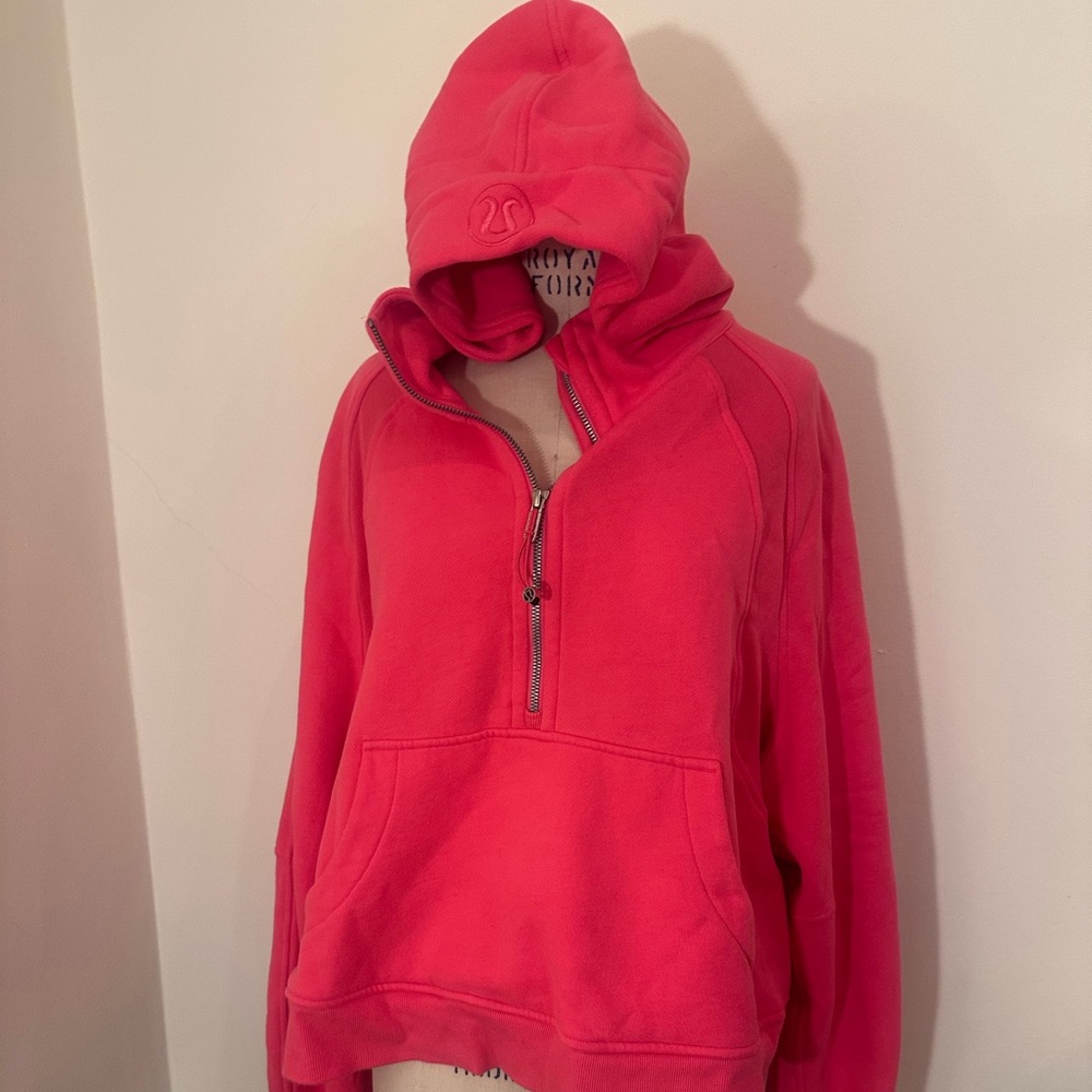 Scuba Oversized Half-Zip Hoodie color  lip gloss